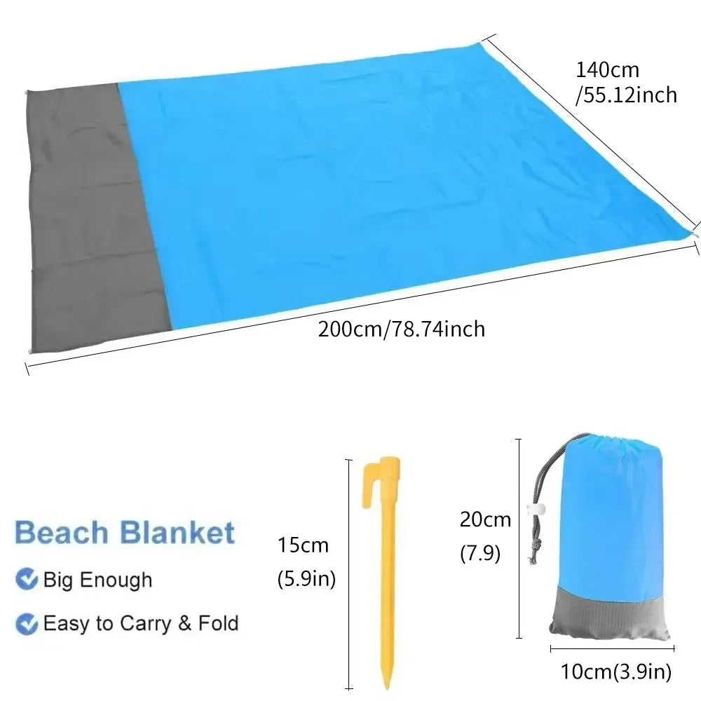 Tapis de plage imperméable anti sable, 200X140cm