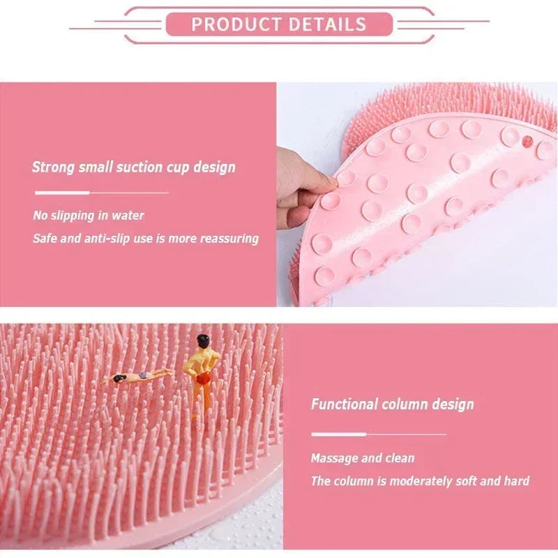 Brosse de douche a ventouse pour parties difficiles d'accés