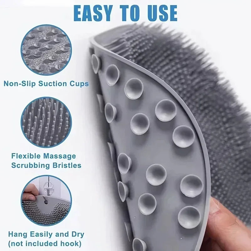 Brosse de douche a ventouse pour parties difficiles d'accés