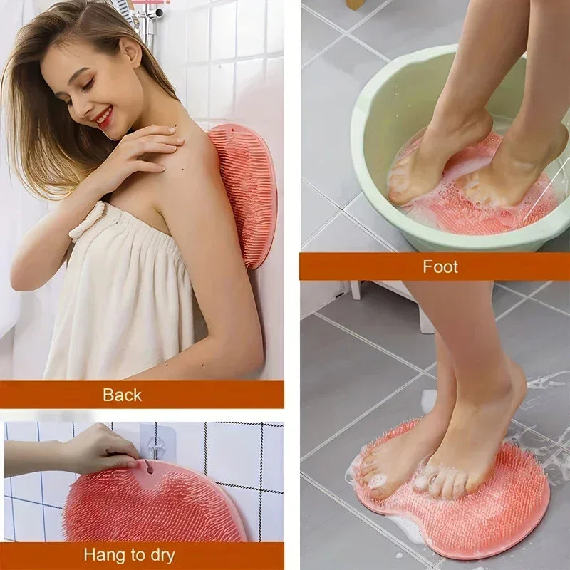 Brosse de douche a ventouse pour parties difficiles d'accés