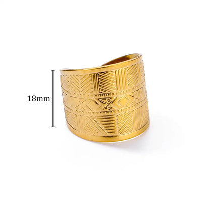 Bagues Géométriques Ouvertes Larges en Acier Inoxydable pour Femme, Bijoux Minimalistes, Bague de Mariage Ajustable, pour Documents Dorés