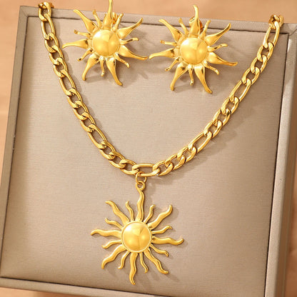 Ensemble Collier et Boucles d'Oreilles Sun