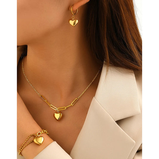 Ensemble Collier, Gourmette et Boucles d'Oreilles Carla