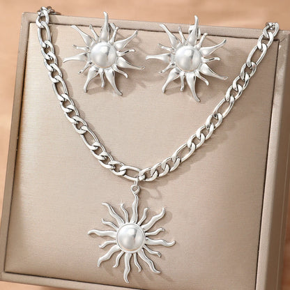 Ensemble Collier et Boucles d'Oreilles Sun